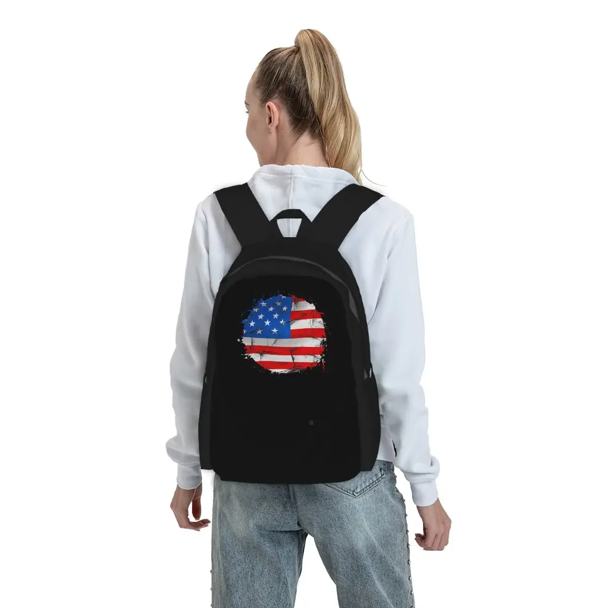 Women Bags Usa - Zaino con Bandiera Americana USA per