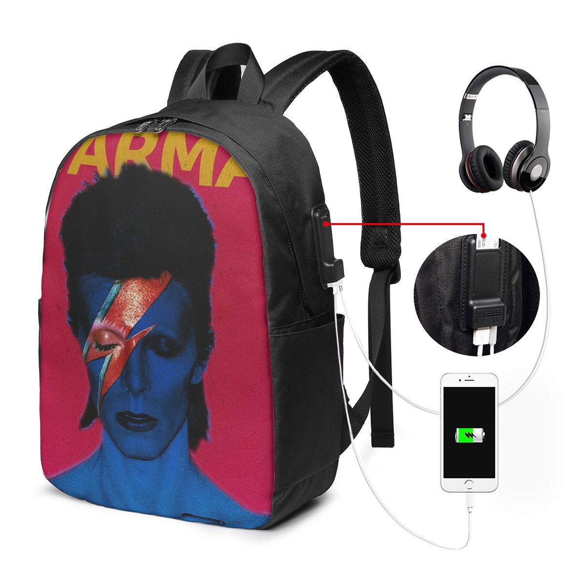 Woman In Bag - Zaino Davids Bowied, borsa da viaggio