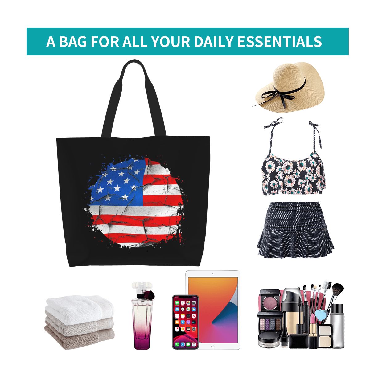Borsa Shopper con Bandiera Ame - Women Bags Usa recensione e prezzo
